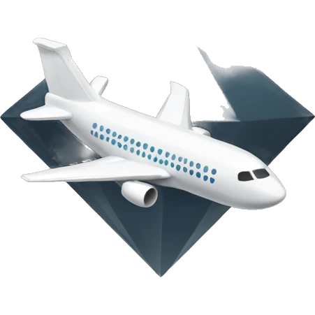 airplane designed like a diamond emoji