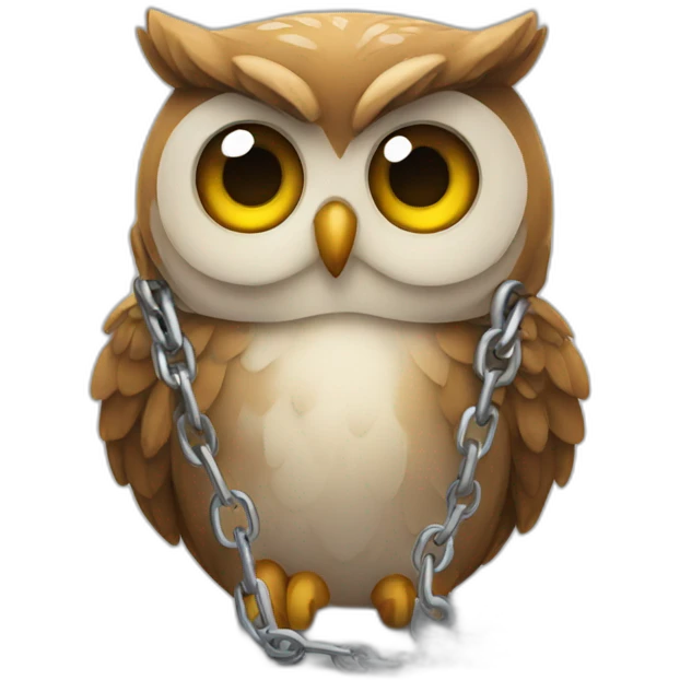 owl with a chain emoji
