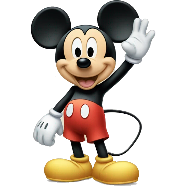 mickey mouse waving hello emoji