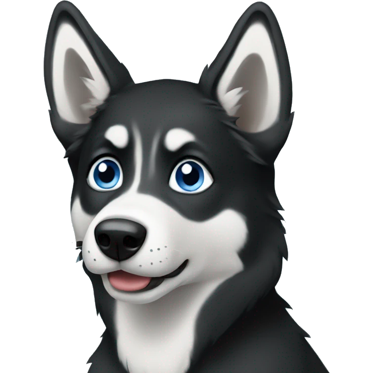 black husky boy with blue eyes emoji