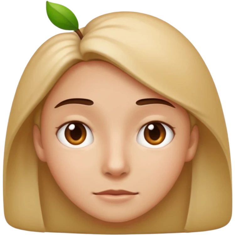 portrait of a person inspired by the reference image, neutral expression, simple background, apple emoji style emoji
