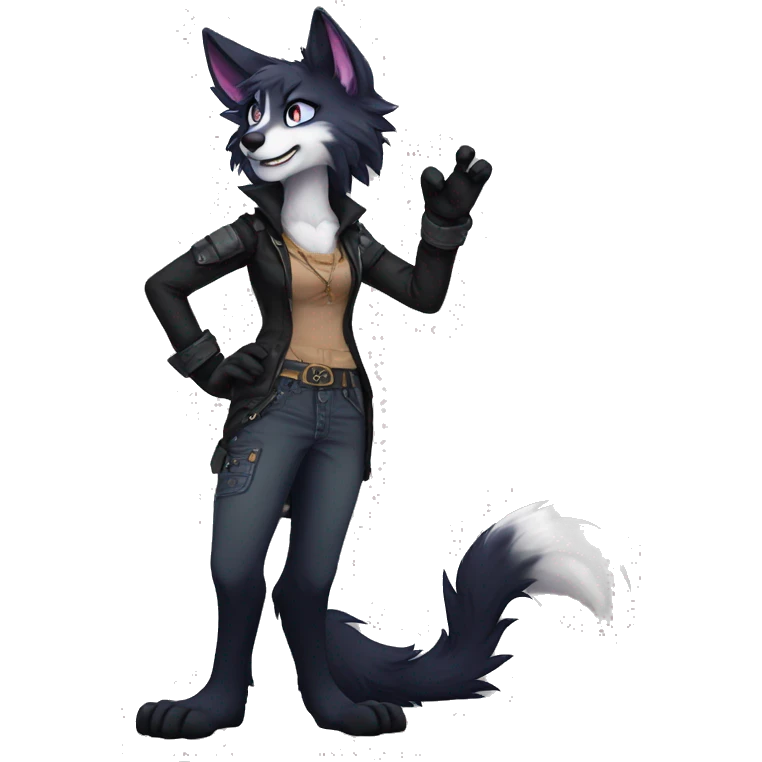 Edgy anthro furry by Falvie, AngieWolf full body emoji