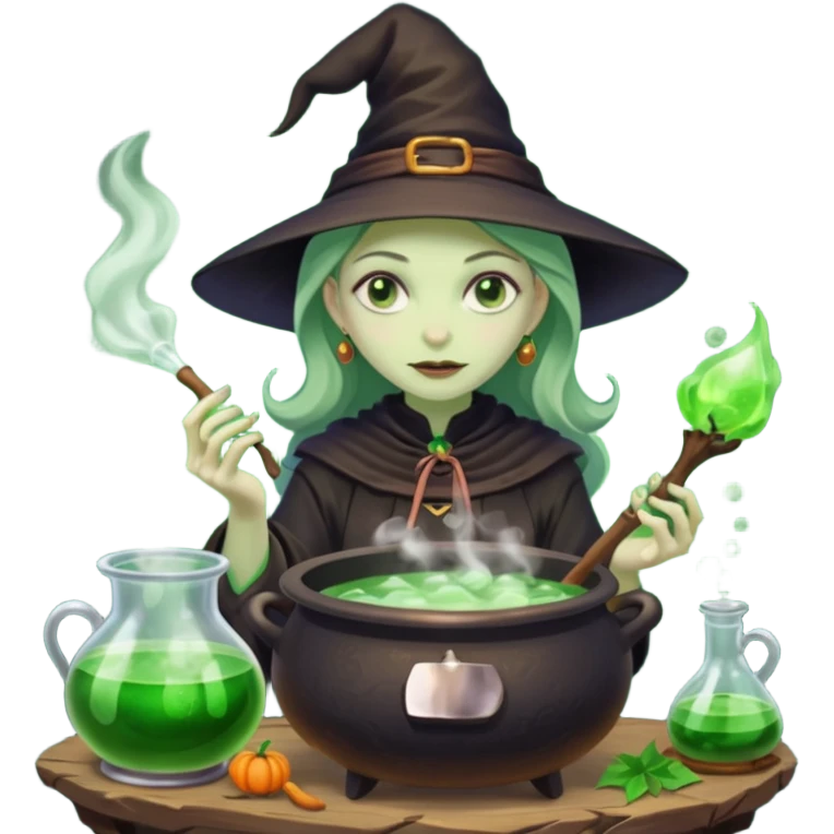 green witch cooking potion emoji