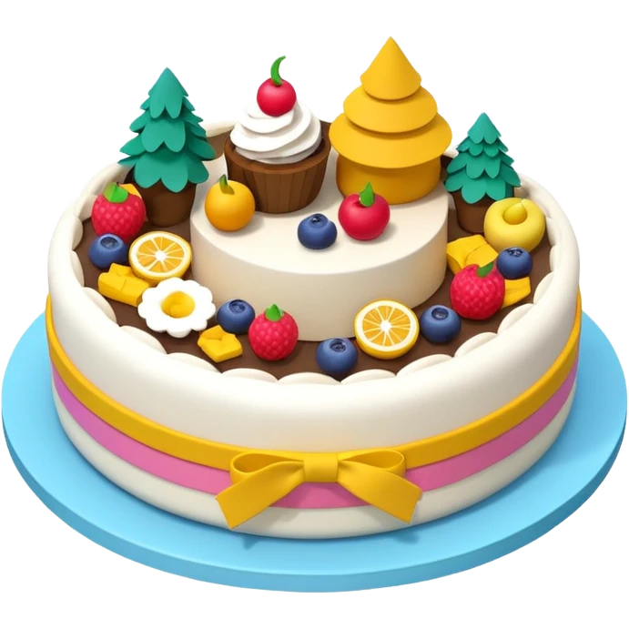 3d isometric 3d bento cake emoji