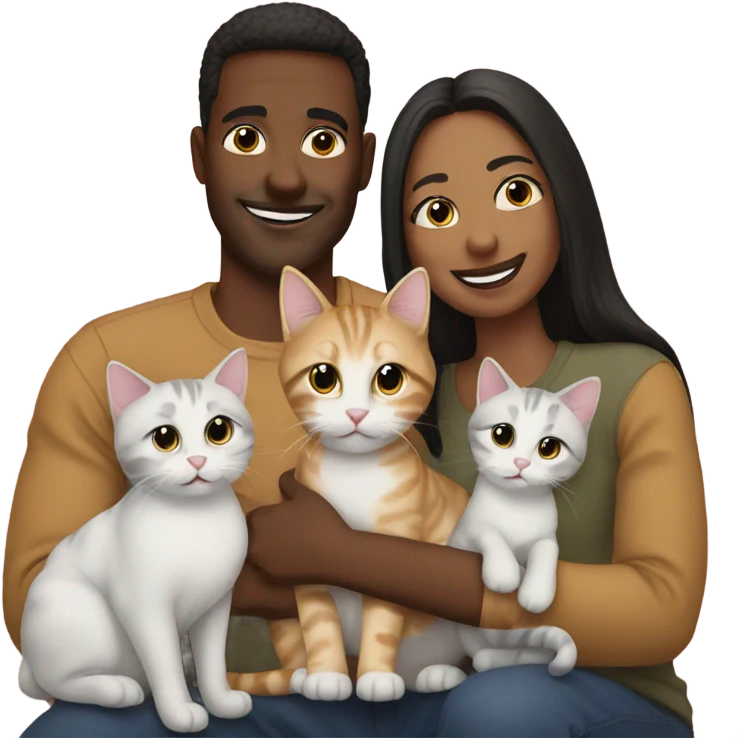 family photo with cats emoji