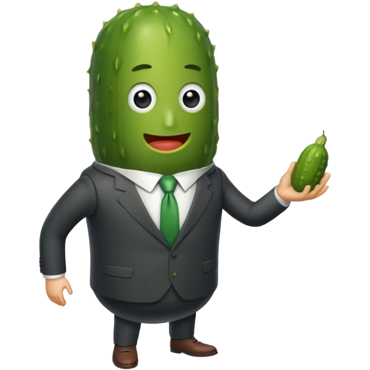 Pickle in a suit emoji
