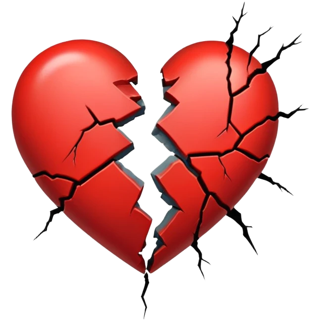 broken heart with crack emoji