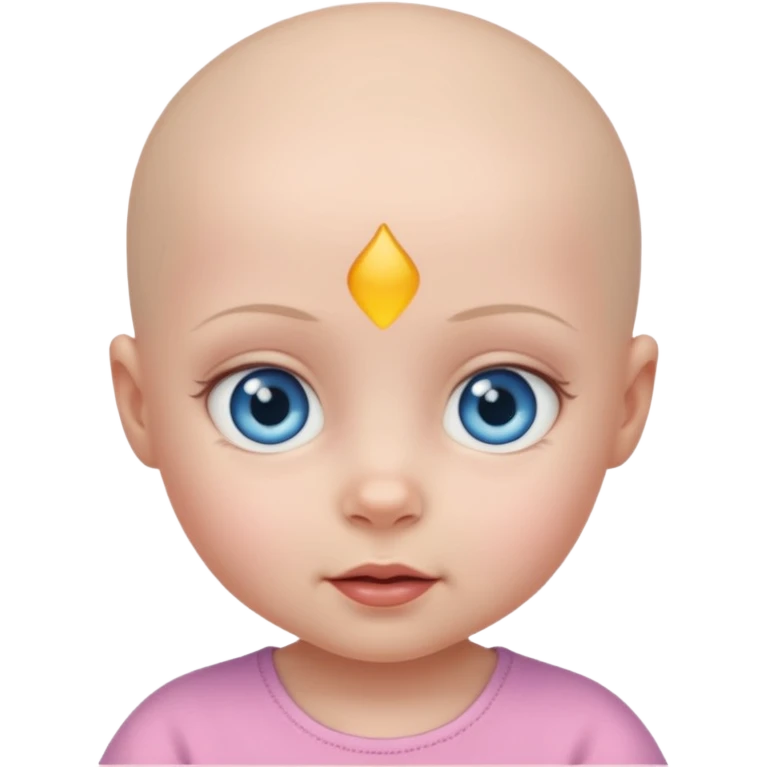 tiny baby girl with blue eyes no hair emoji
