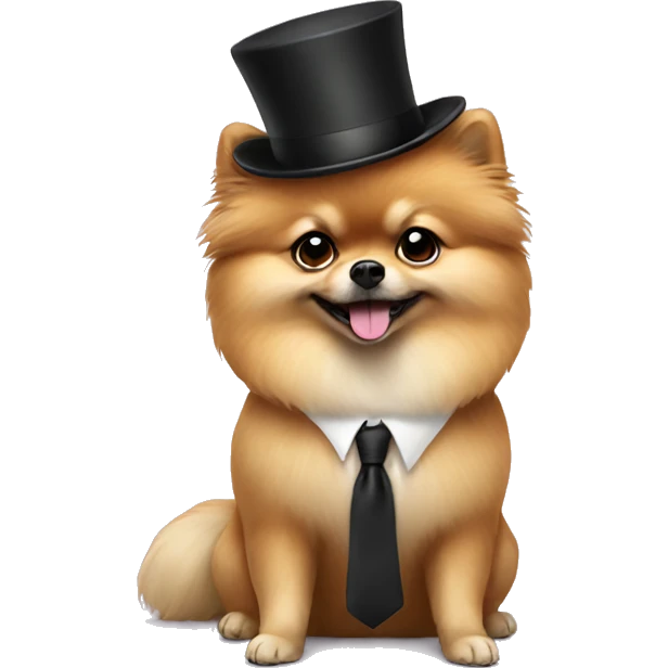 pomeranian in a suit emoji