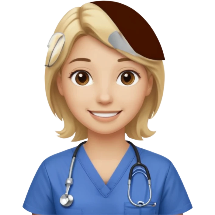 Girl emoji, dirty blondish hair , loves nursing , cute asthetics and her neutrals emoji