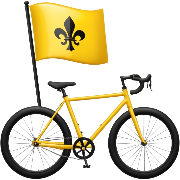 Design a premium TDP flag emoji with rich yellow background and elegant black bicycle symbol. Flat vector style, slightly glossy but minimal, high contrast, no text, no shadows. Square 1:1, transparent background, luxury emoji look for Instagram highlights. emoji