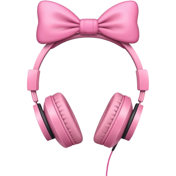 audifonos de color rosa y lazos rosas  emoji