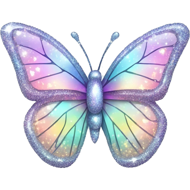Pastel sparkly glittery shiny iridescent glass crystal butterfly emoji
