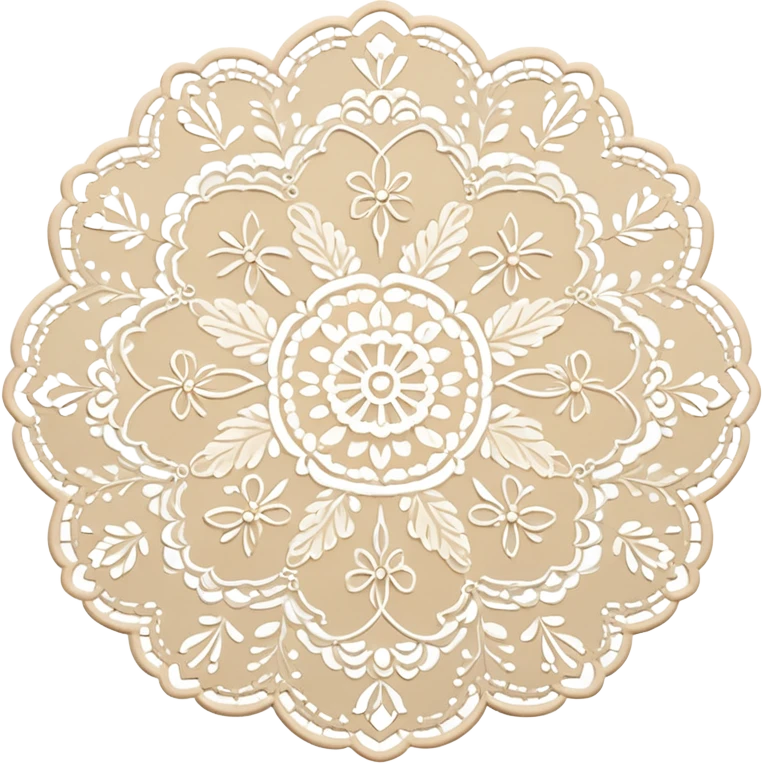 Romantic lace doily emoji