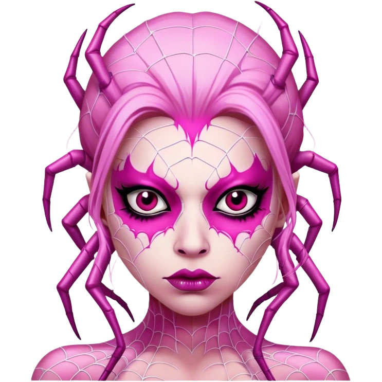 lady monster pink glam spiderweb face  emoji