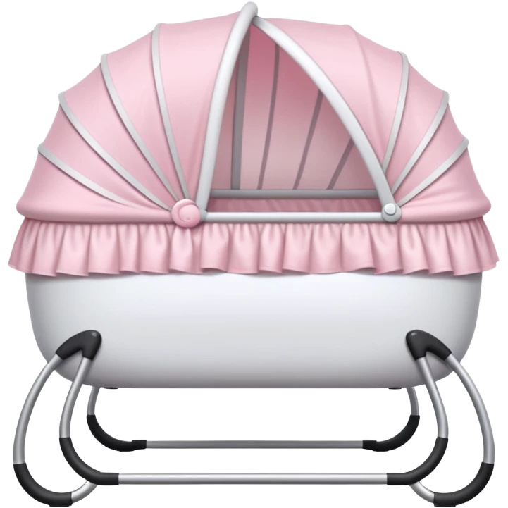 White and light pink empty bassinet for a baby emoji