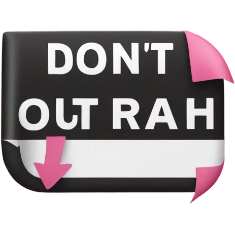 Don’t crash out sign pink  emoji