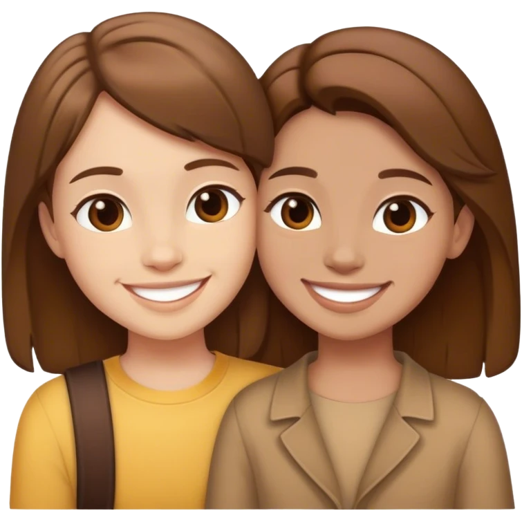 best friends brown hair emoji