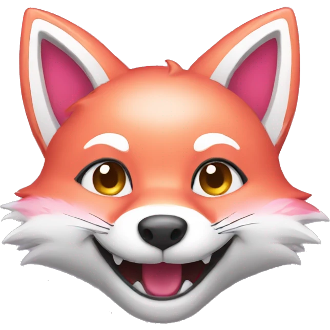 pink fox smile emoji