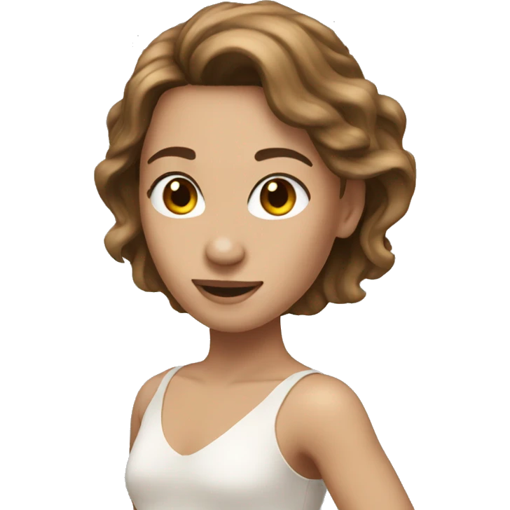 white dancer brown hair emoji
