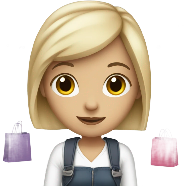 white girl with shopping bags emoji