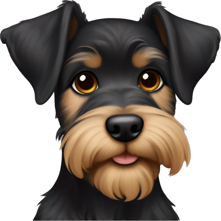 Black Schnauzer light brown around mouth puppy emoji