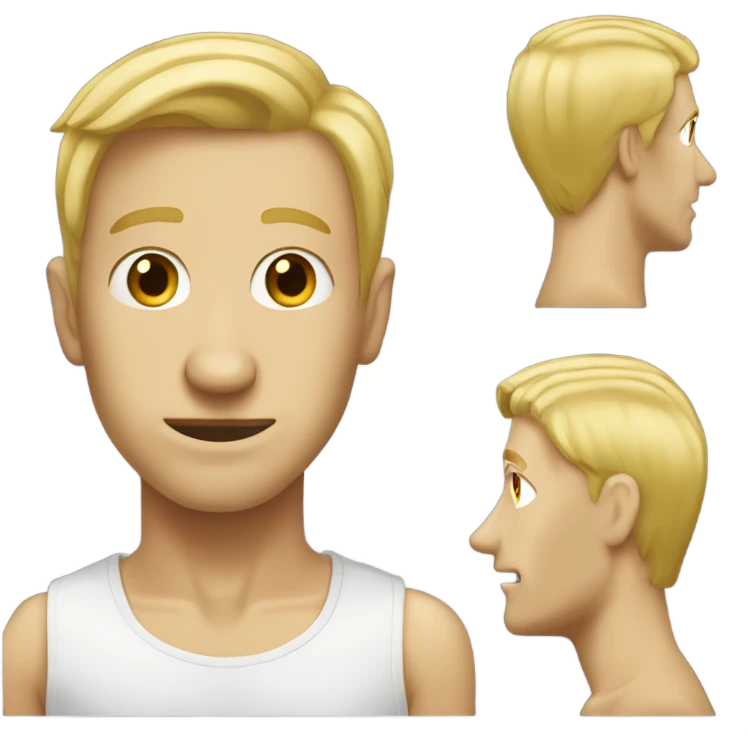Tall skinny head blond hair big nose man emoji