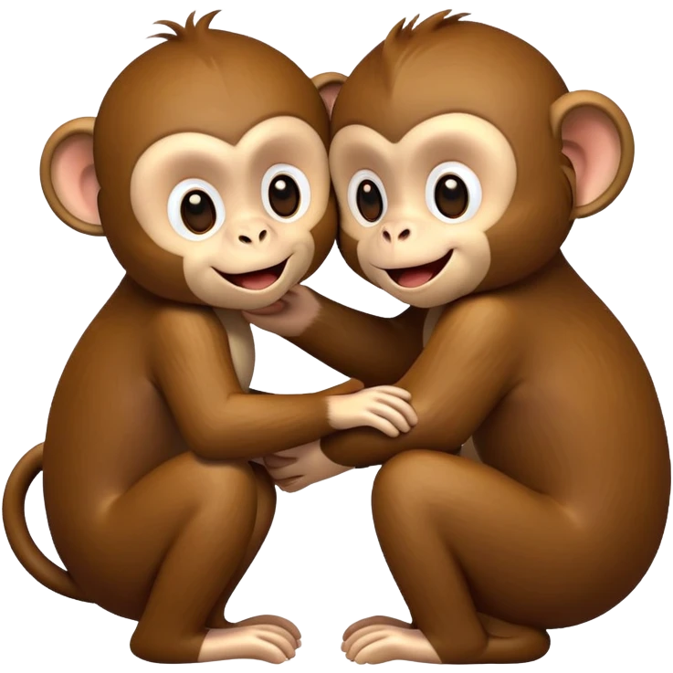Monkeys together  emoji