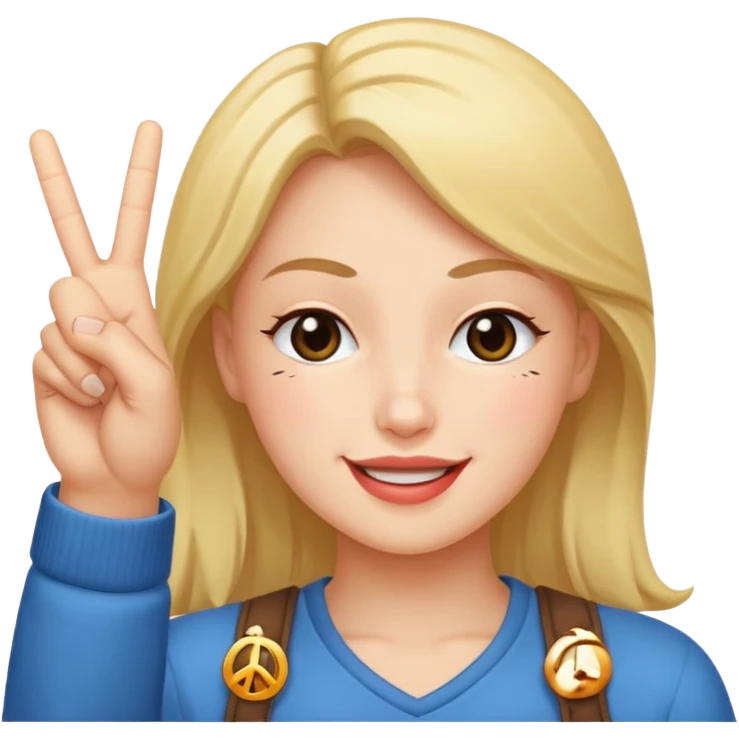 Wink face doing peace sign emoji