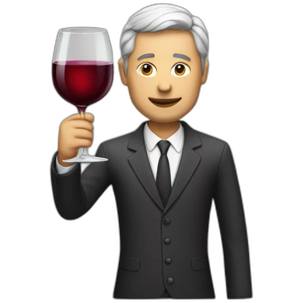 un man who drink a glass of wine emoji