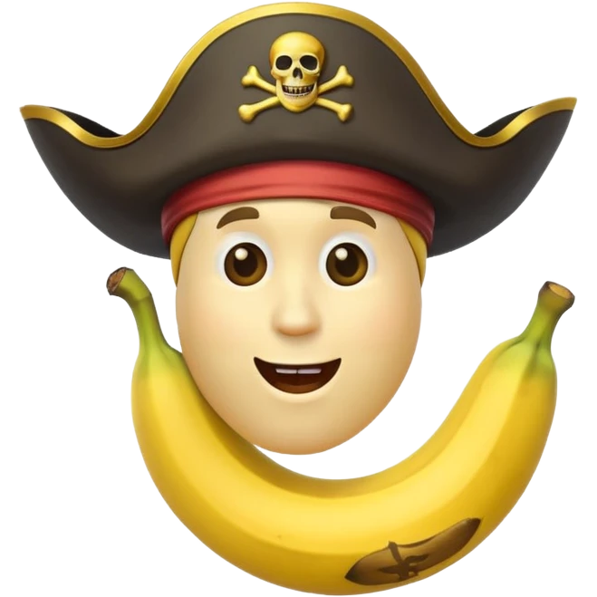  banana with pirate hat  emoji