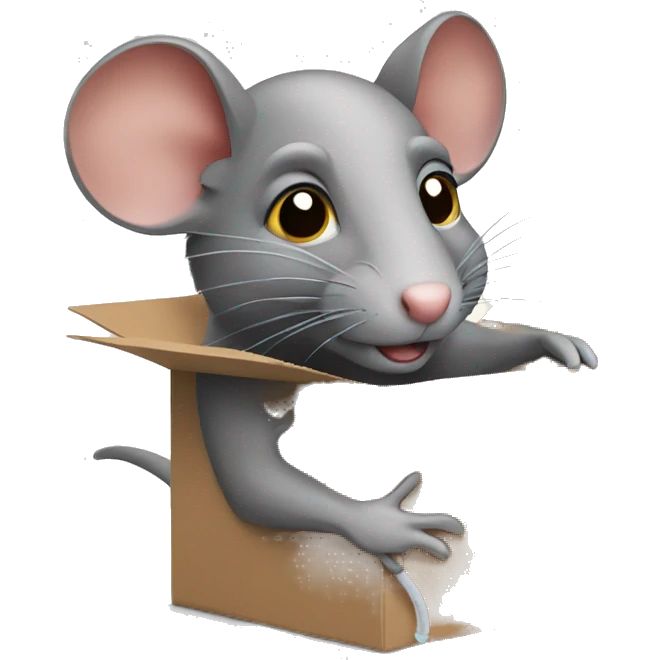 rat packing cardboard box emoji