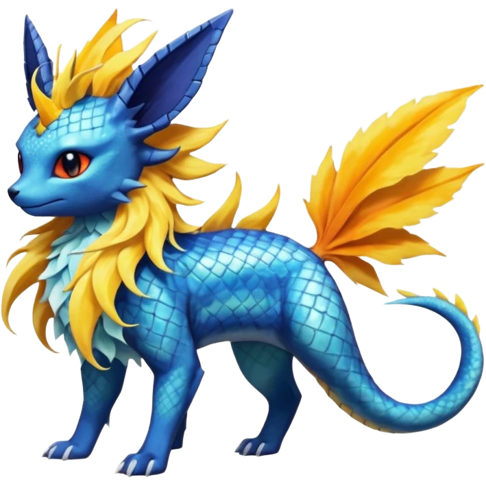 Salandit-Vaporeon-Jolteon-Flareon-Fakémon-hybrid-creature (full body)  emoji