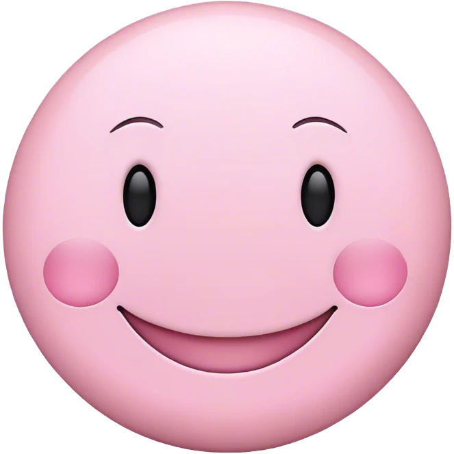 Pale pink smiley face emoji