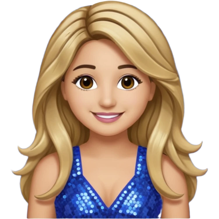 Ally Brooke from Fifth Harmony with long dark blonde hair, periwinkle sequin outfit emoji