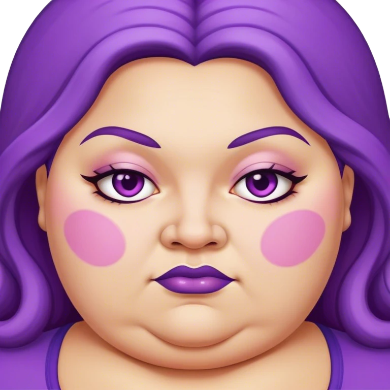 A purple fat woman emoji