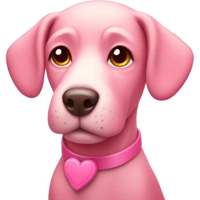 pink dog with hearts  emoji