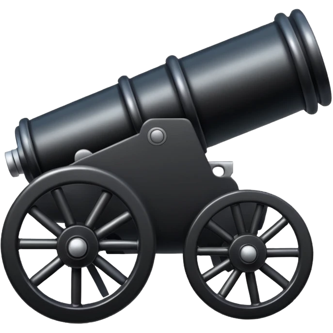A black shiny cannon emoji