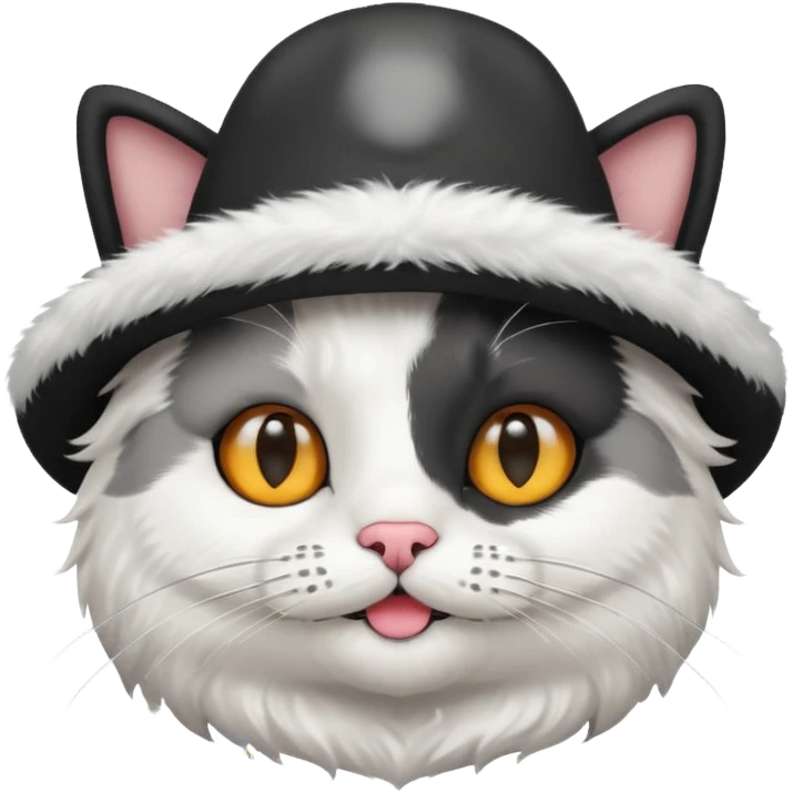 A cat with a hat and mustash  emoji