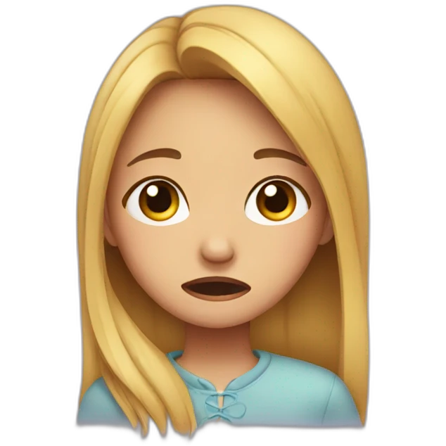 young girl crying emoji