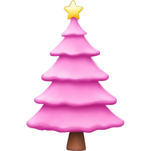 Pink Christmas tree emoji