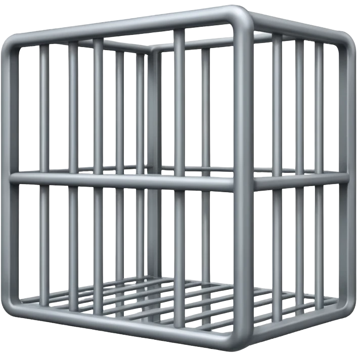 If there was a jail cell emoji in iOS, how would you design and iOS style emoji. Create an jail cell emoji with no prisoner. emoji