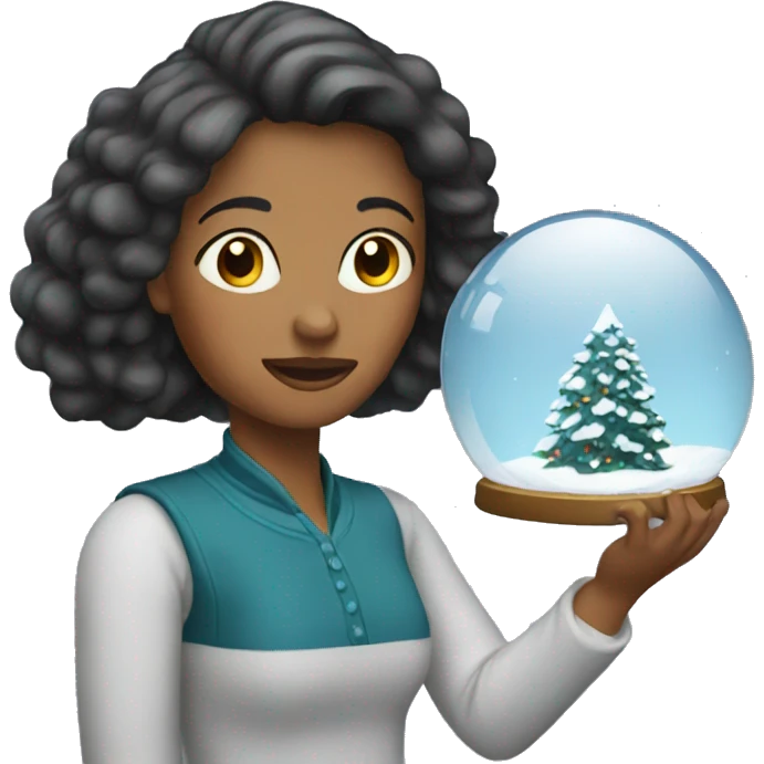 A woman with snow globe  emoji