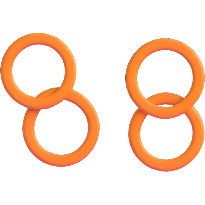 Two circles 3D in the style of emoji emoji