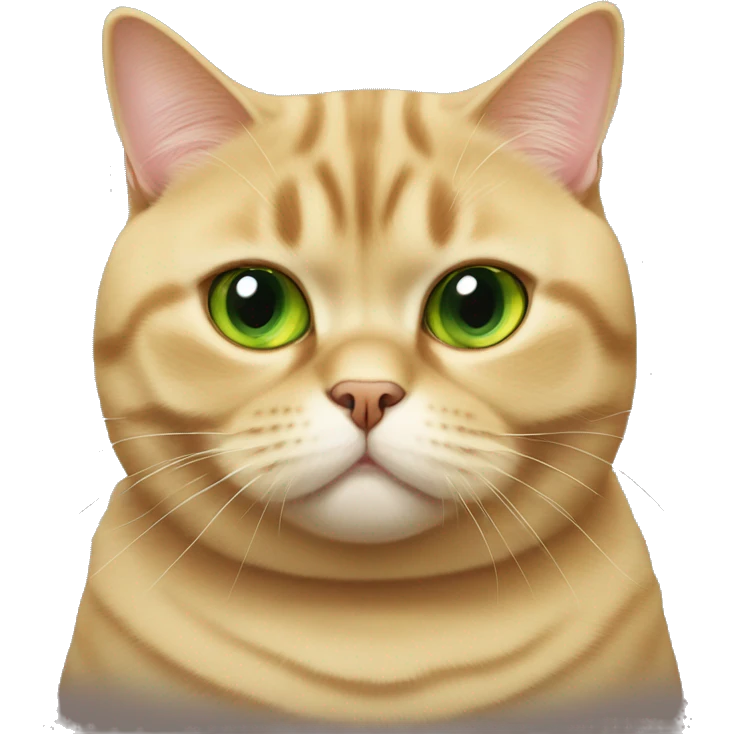 Green eyed golden British shorthair fat cat emoji
