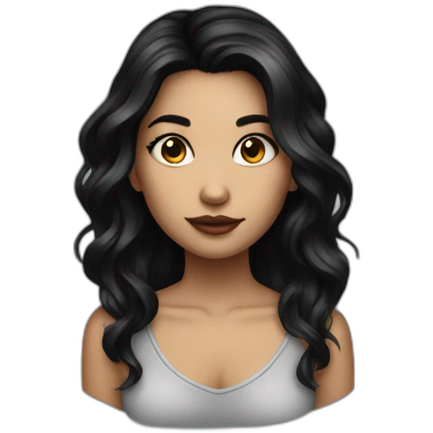 Tattoo dark hair girl emoji