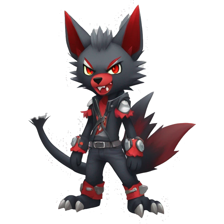 Edgy Cool Anthro Zoroark-Zangoose-Litten Punk Fakemon emoji
