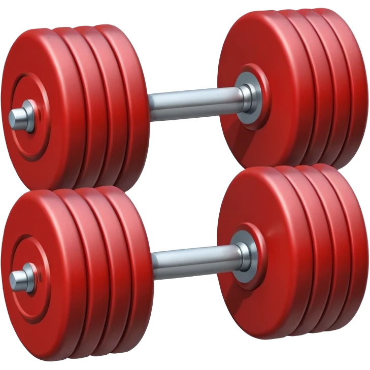 A simple dumbbell with two round weights, symbolizing fitness and strength. Minimal details, flat colors, emoji-like design. emoji