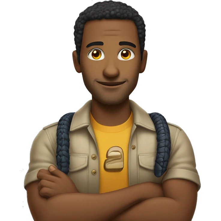 Homem com uma cobra nos braços emoji