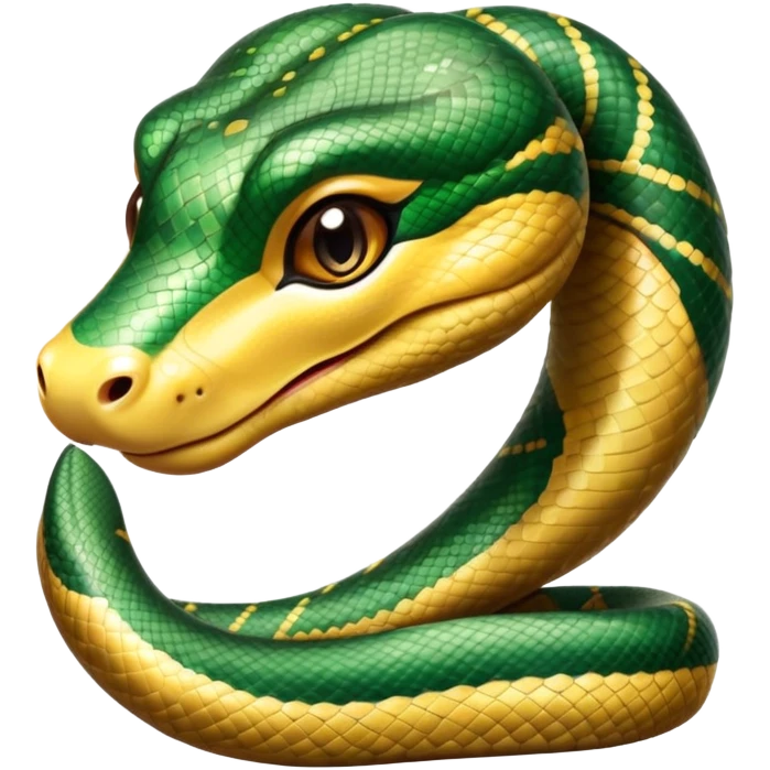cinematic-cute-anaconda-portrait-emoji,-head-tilted-playfully-and-inquisitively,-with-a-sleek,-shimmering-body-adorned-with-detailed-scale-sriped patterns-and-round,-sparkling-eyes-full-of-wonder,-simplified-yet-irresistibly-adorable-features emoji